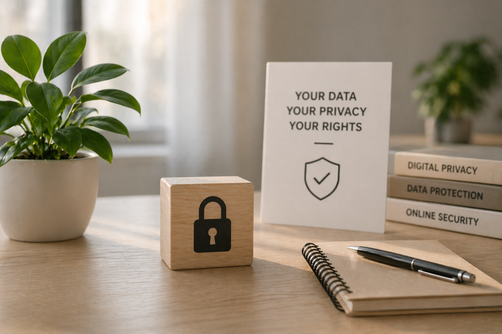 data privacy 2026 concept showing digital protection and secure personal data